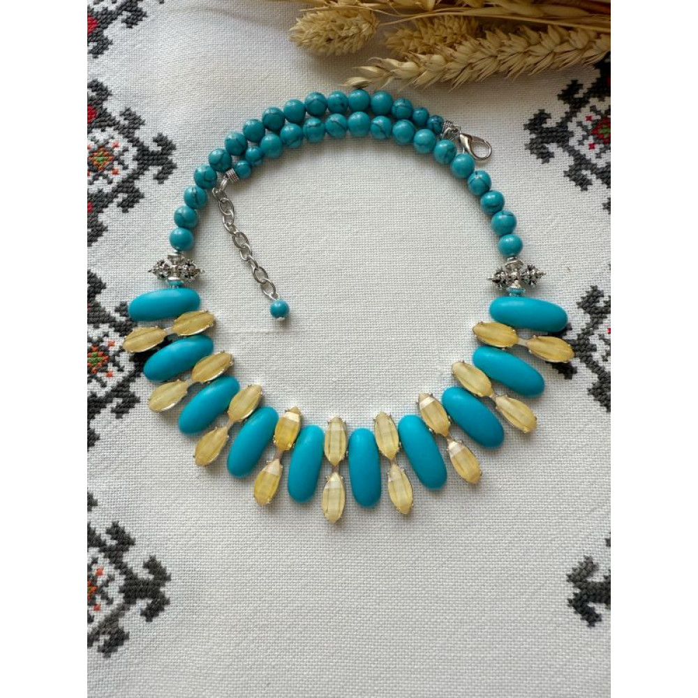 Кольє з бірюзи "Сонце над лагуною"