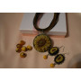 Компект із кулона і сережок "Сонях" з мікровишивкою