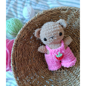 Плюшева іграшка Ведмедик в полуничному костюмі 