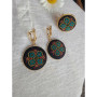 Сережки та каблучка з вишивкою
