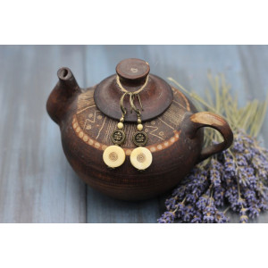 Довгі сережки. Кістка. Вінтаж