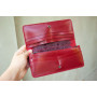 Зручний шкіряний гаманець з тисненням Сонечко червоний