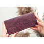 Жіночий гаманець із натуральної шкіри в бордовому кольорі з тисненням Карпати