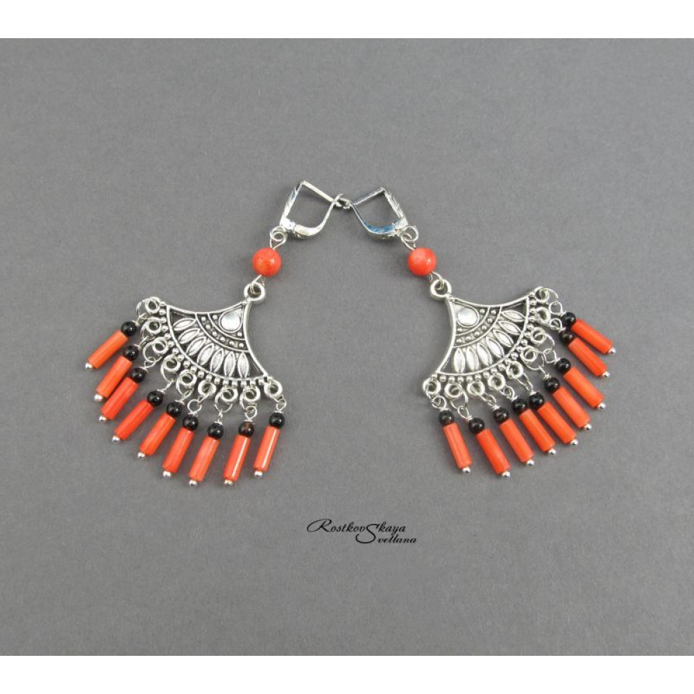 Сережки з коралу "Коралові радощі".