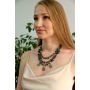 Ексклюзивне намисто "Вірляна" Агат, Котяче око, 46 см, 3 ряди
