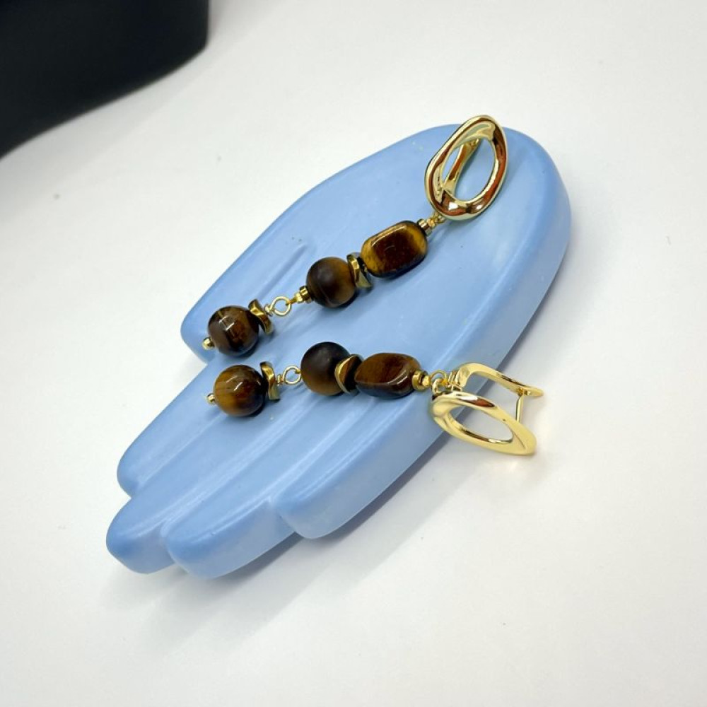 Сережки з тигровим оком