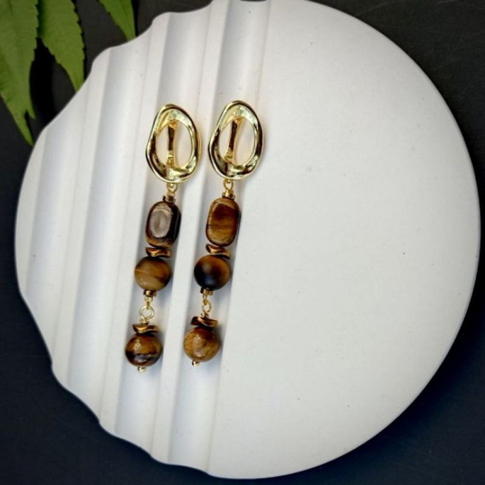 Сережки з тигровим оком