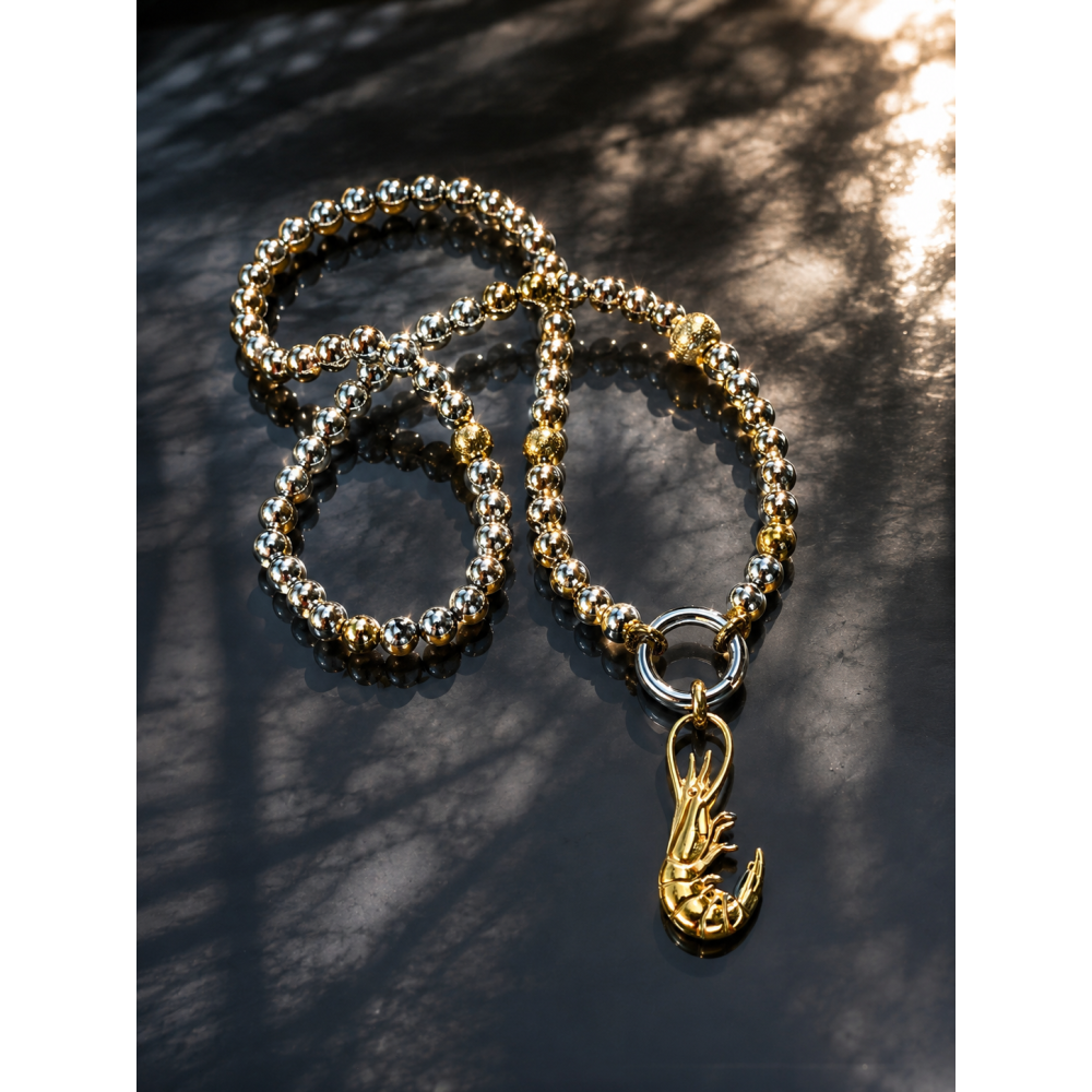 «Marine Gold» Кольє з гематиту (геметину)