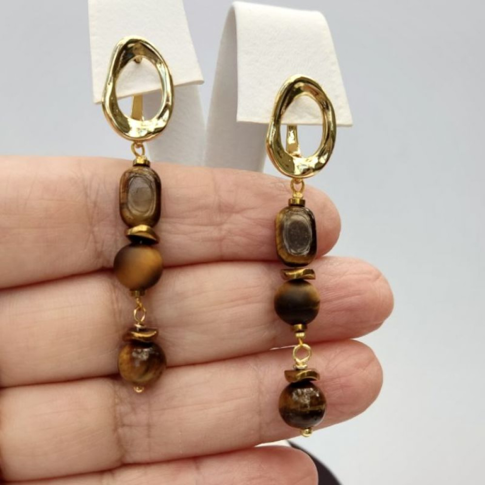 Сережки з тигровим оком