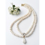«Розкіш класики» Кольє з натуральних прісноводних перлин 