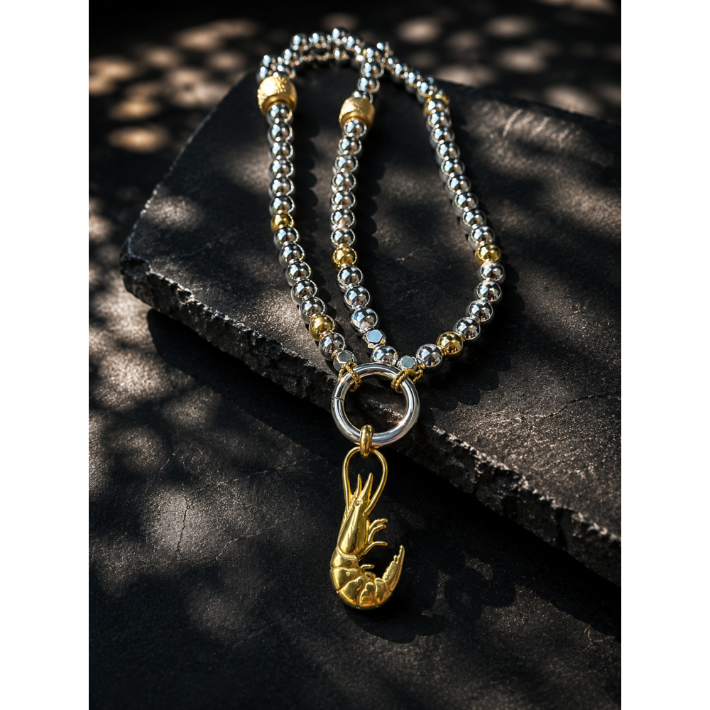 «Marine Gold» Кольє з гематиту (геметину)