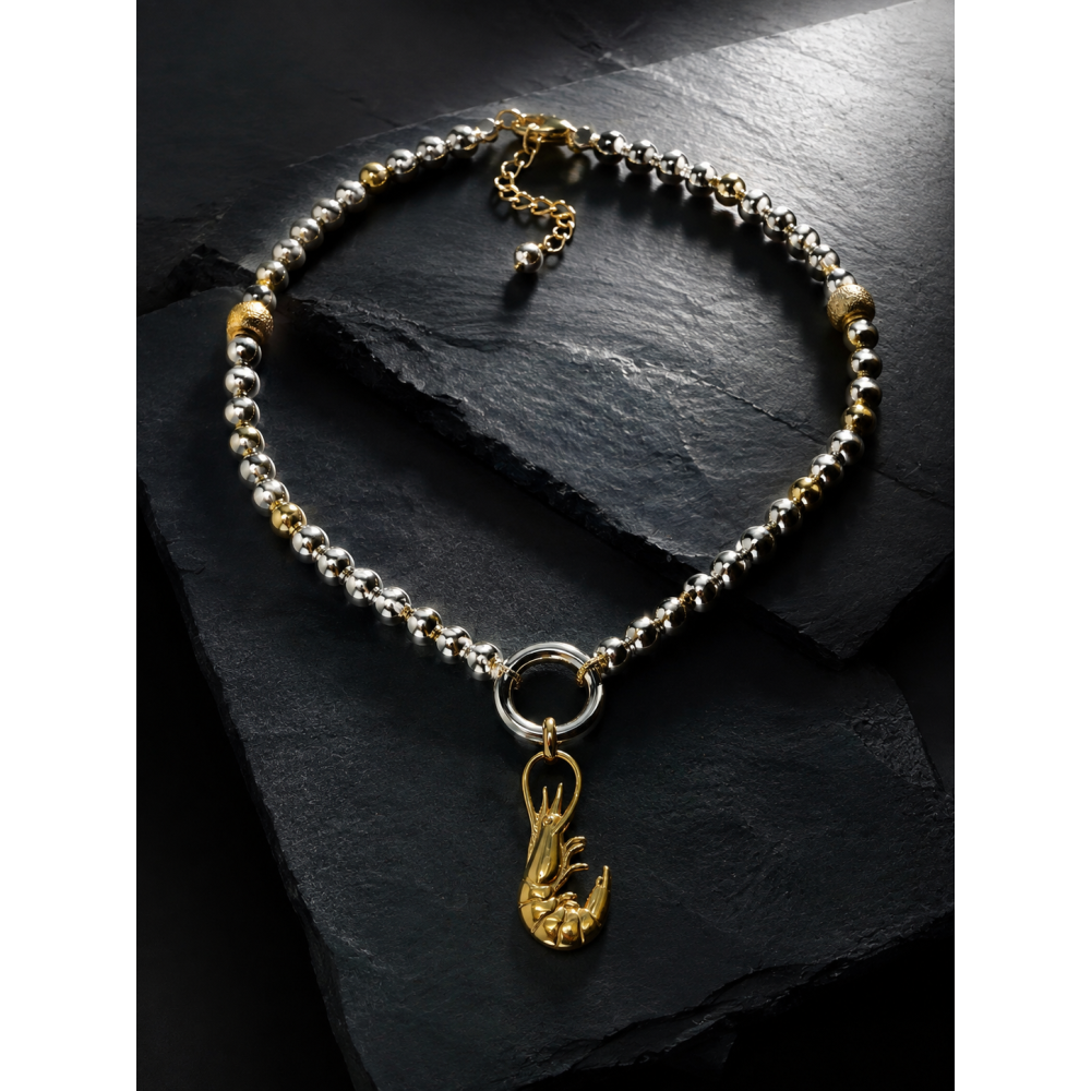 «Marine Gold» Кольє з гематиту (геметину)