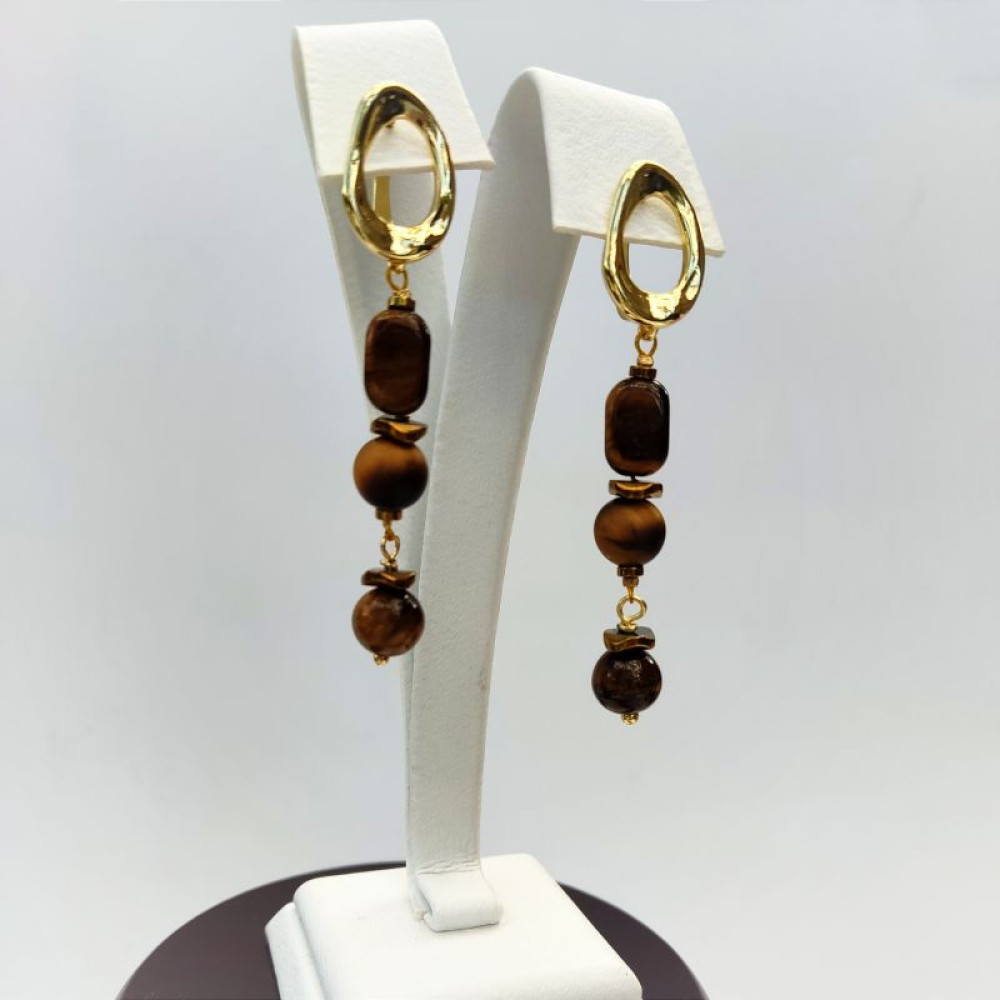 Сережки з тигровим оком