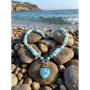 «Блакитна мрія» кольє з перламутру, мушлів, кварцу