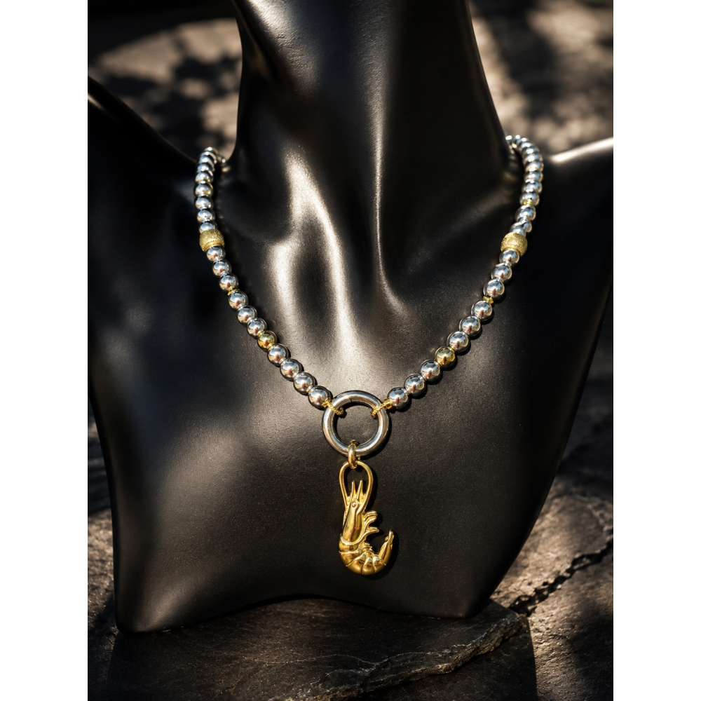 «Marine Gold» Кольє з гематиту (геметину)