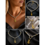 «Marine Gold» Кольє з гематиту (геметину)