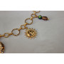 Кольє-чокер із ланцюгами, перлами і вишивкою