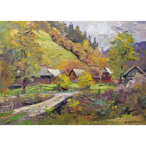 "Карпатський мотив з містком"