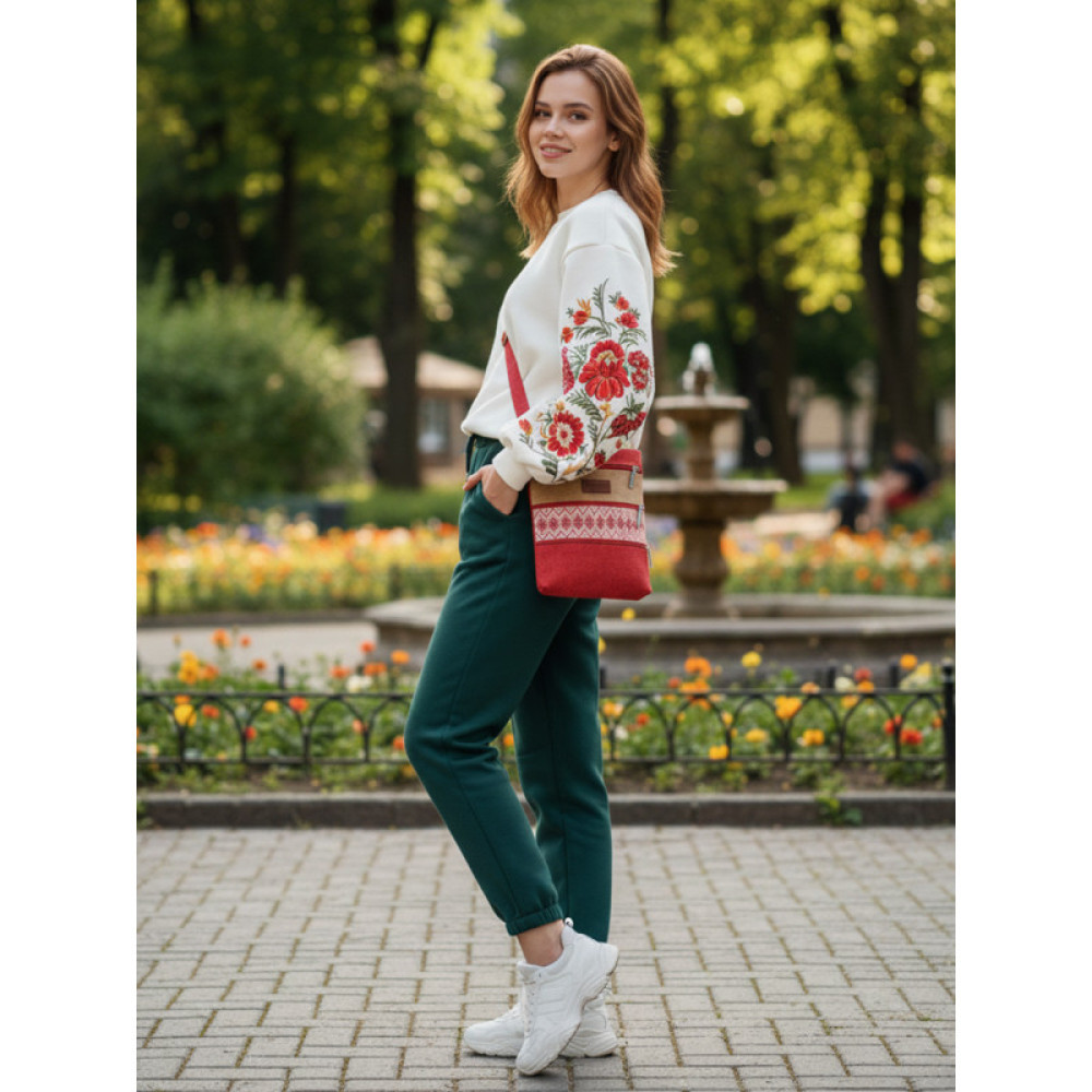 Червона сумка в етнічному стилі (30026)