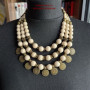 Намисто з амоніту з бронзовими підвісками "Духмяні трави"