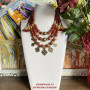 Намисто з китицями з агату, латунних хрестів і намистин "Рідні береги"