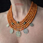 Намисто з коралу з авторським литвом "Квітка-душа"