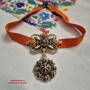 Латунний дукач з коралом і згардою-квіткою