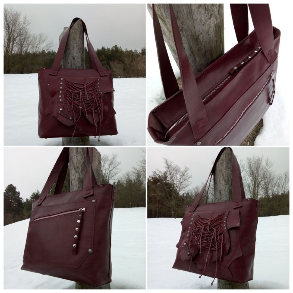 Шкіряна сумка "Burgundy"