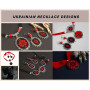 Червоне чорне кольє чокер з оберегом дукачем на оксамитовій стрічці  Прикраси під вишиванку