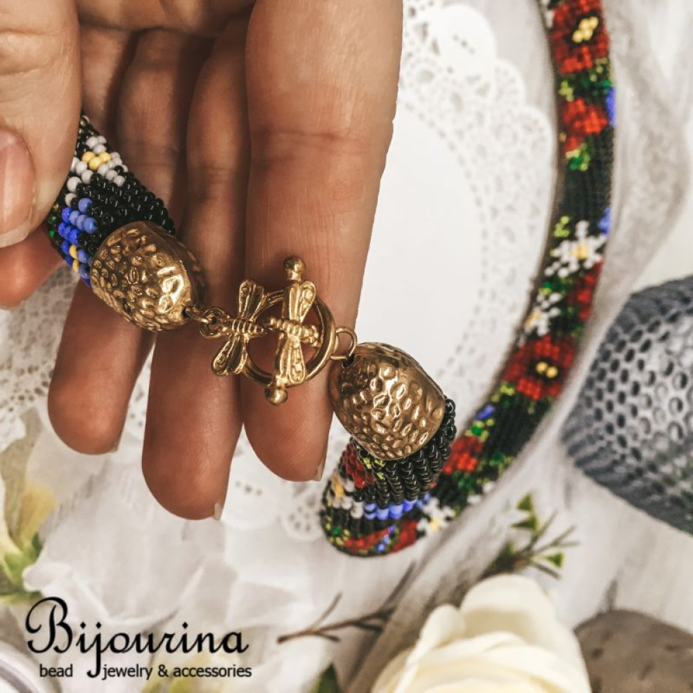 Кольє-джгут з бісеру в українському стилі