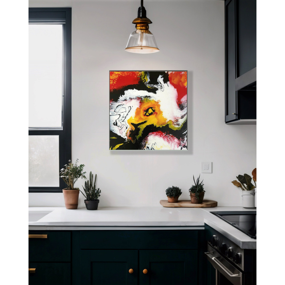 Особлива абстракція в техніці Fluidart art «Зародження»