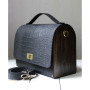 Чорна каркасна сумка з затемненими дерев’яними боковинами Cofferbag Voronetskyi Family Atelier