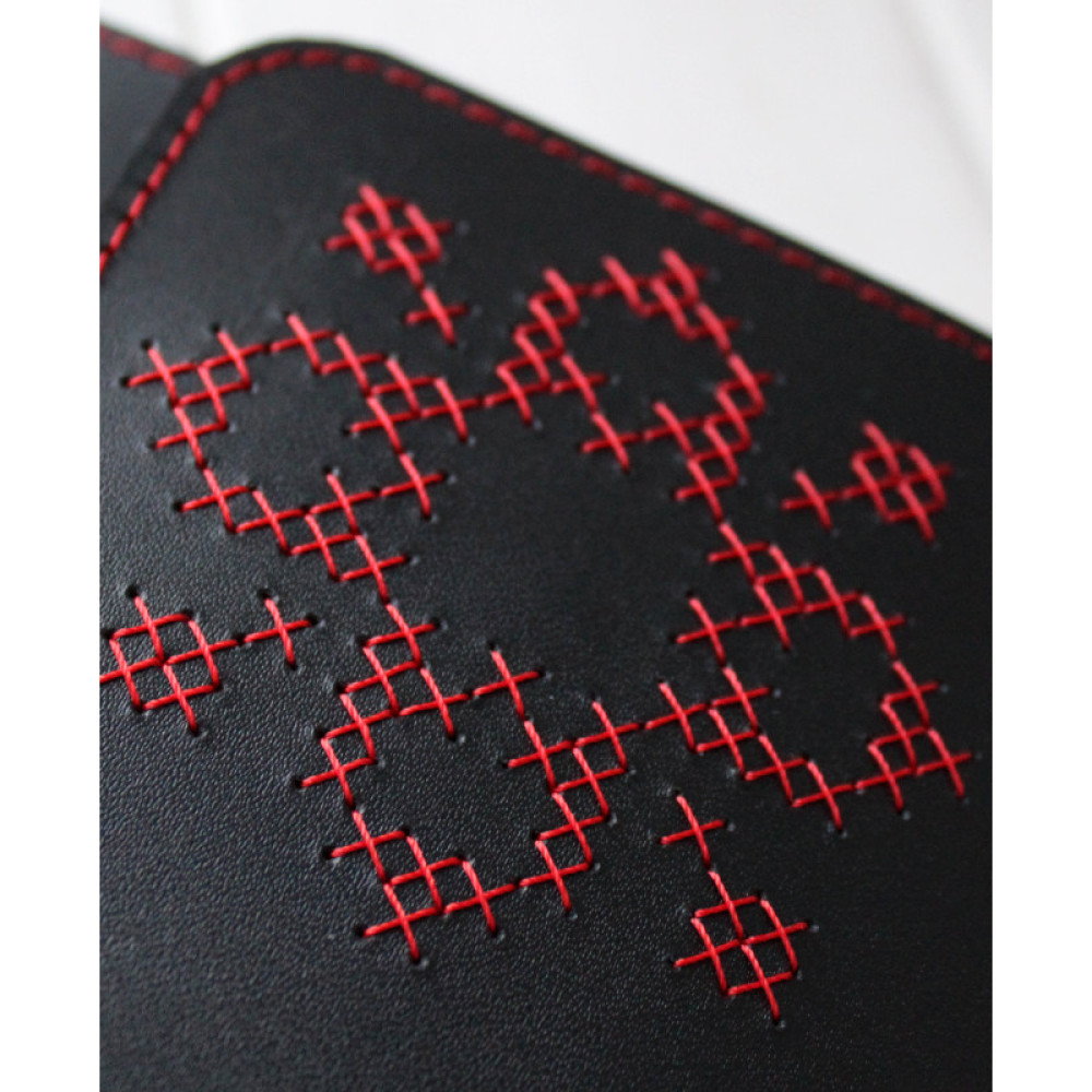 Чорно-червона сумка RED&BLACK — шкіряний клатч ручної роботи Voronetskyi Family Atelier