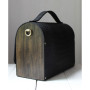 Чорна каркасна сумка з затемненими дерев’яними боковинами Cofferbag Voronetskyi Family Atelier