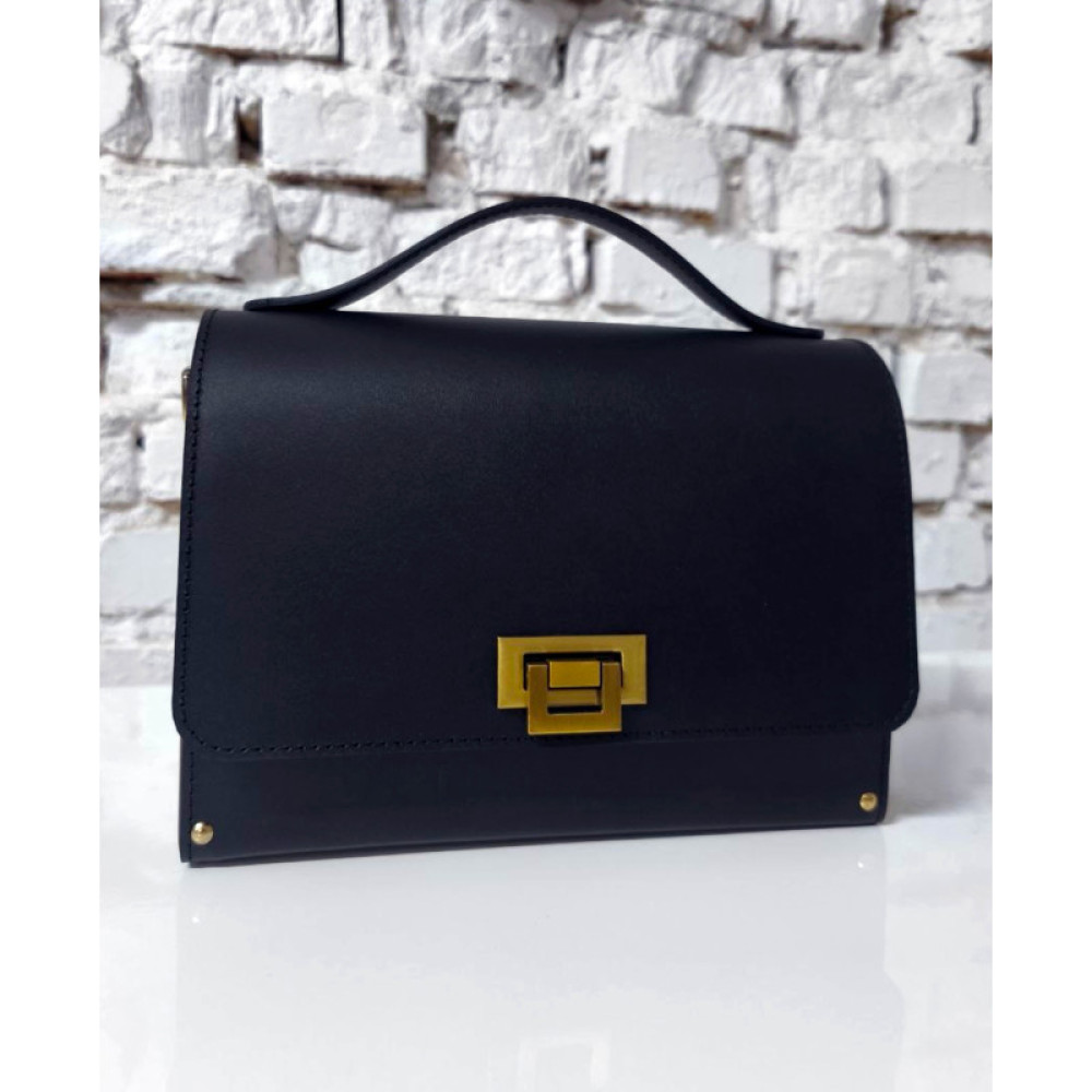 Чорна сумка ручної роботи з дерева, бурштину та шкіри AMBER BLACK Voronetskyi Family Atelier