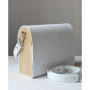 Біла шкіряна сумка з дерев’яними боковинами WHITE ELEGANCE WOOD Voronetskyi Family Atelier
