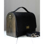 Чорна каркасна сумка з затемненими дерев’яними боковинами Cofferbag Voronetskyi Family Atelier