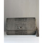 Сірий шкіряний подовжений клатч з боковинами у шкірі DAZE GREY Voronetskyi Family Atelier