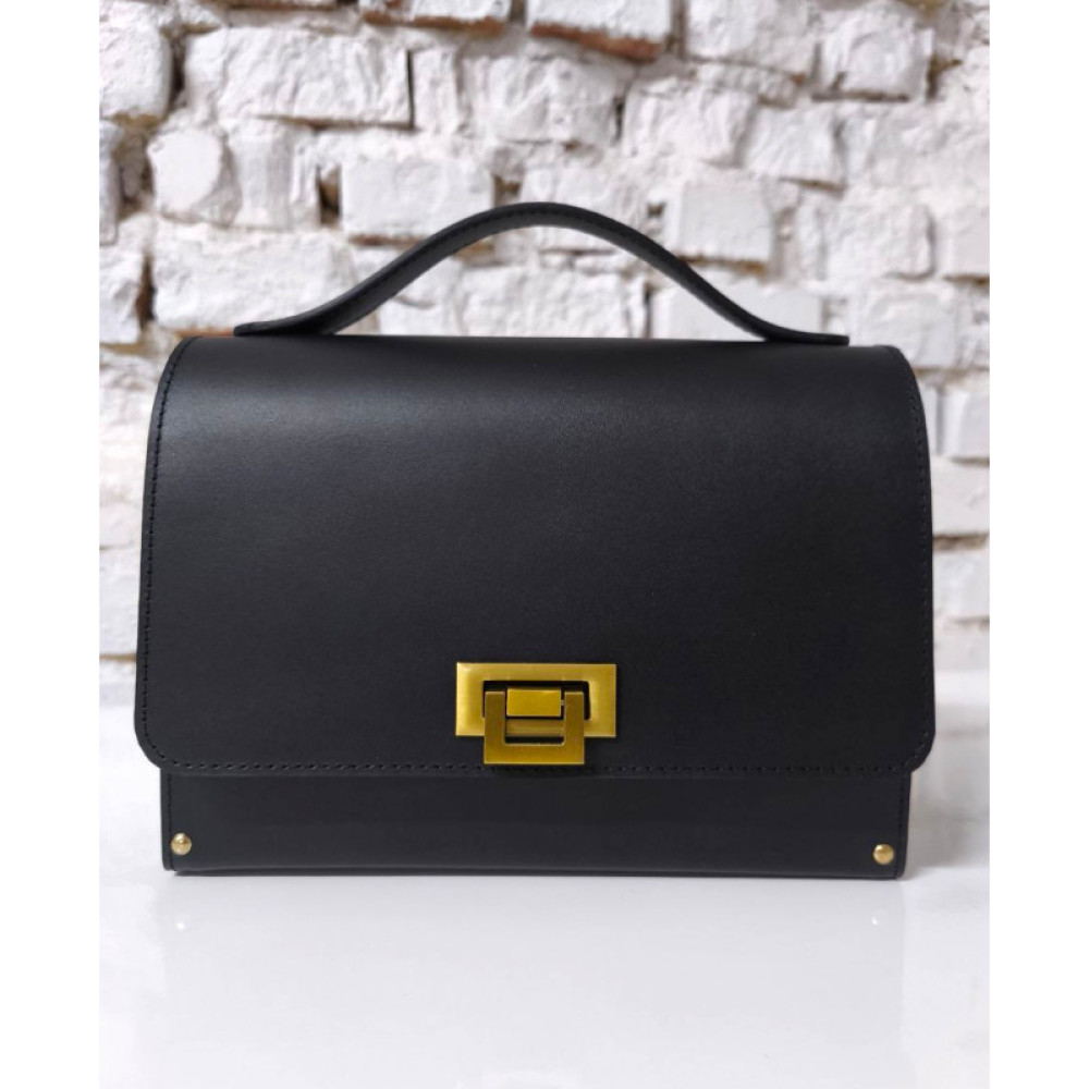 Чорна сумка ручної роботи з дерева, бурштину та шкіри AMBER BLACK Voronetskyi Family Atelier