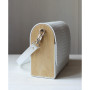 Біла шкіряна сумка з дерев’яними боковинами WHITE ELEGANCE WOOD Voronetskyi Family Atelier