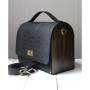Чорна каркасна сумка з затемненими дерев’яними боковинами Cofferbag Voronetskyi Family Atelier