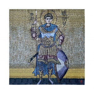 Шовкова хустка UNITED & OLIZ: паше  "Мозаїка Димитрій Солунський" 30*30см