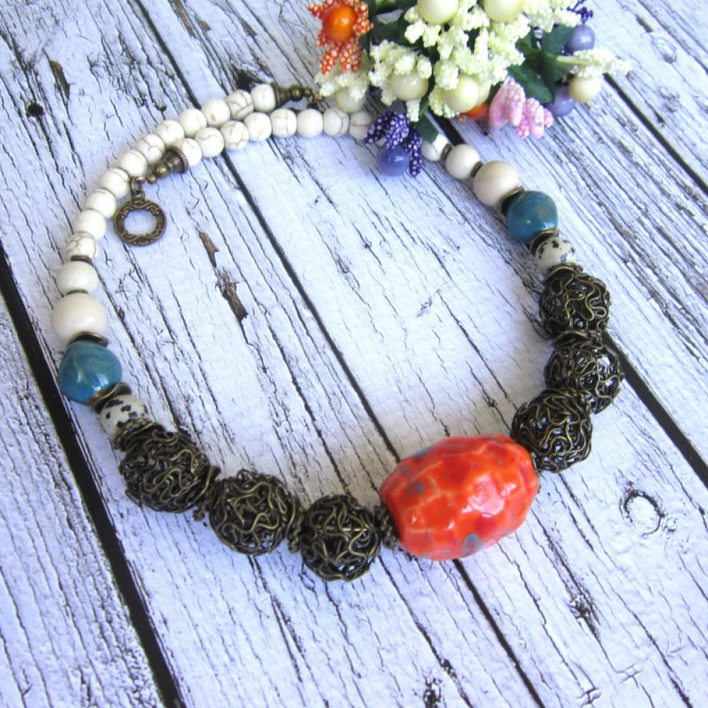 Чокер з кераміки та говліту  " Акцент"