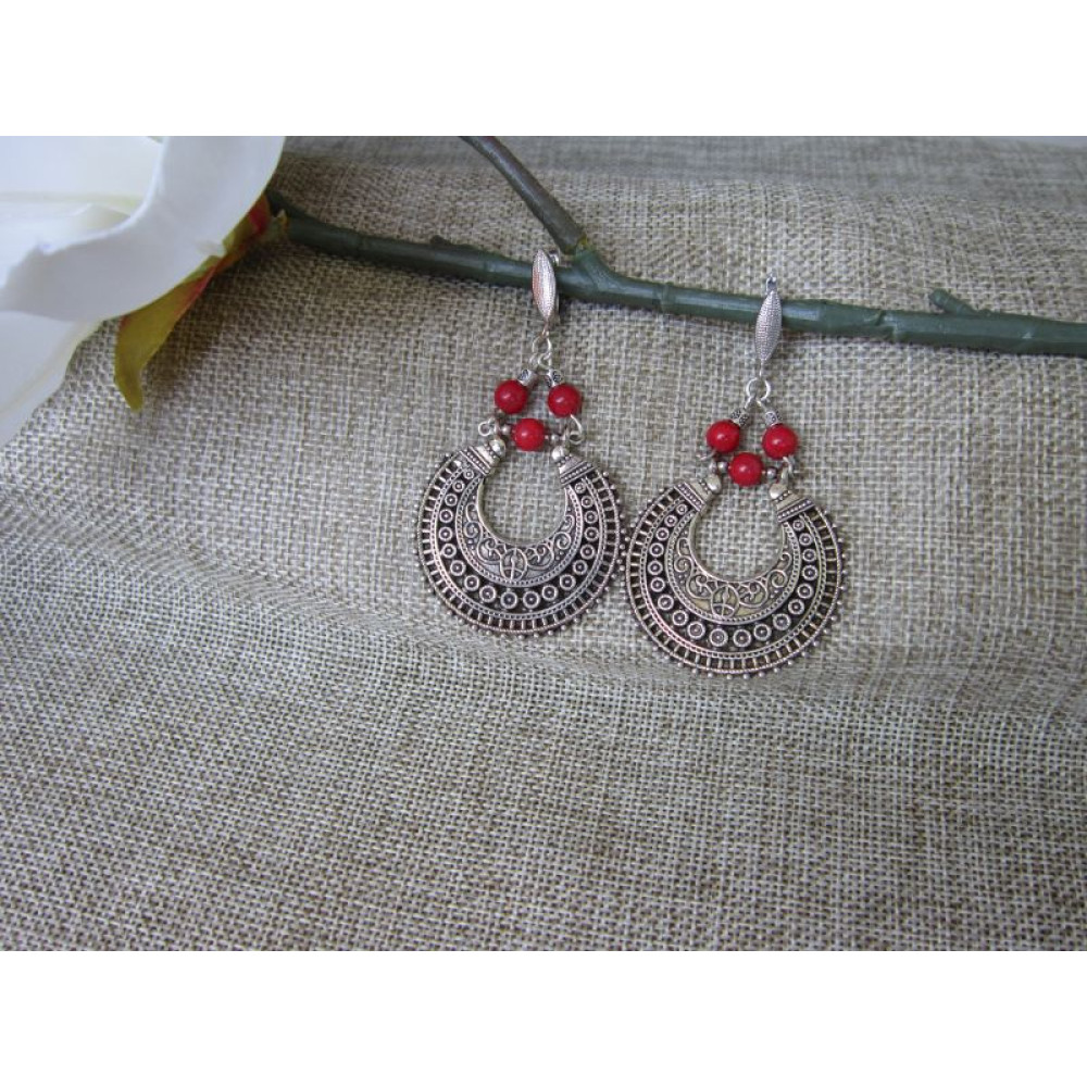 Сережки з коралу " Етно-1"