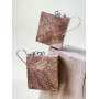 Дерев`яні квадратні сережки ручної роботи, вишуканий подарунок на дерев`яне весілля, подарунок дівчині