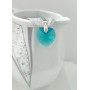 Підвіска серце 18мм Swarovski Blue Zircon