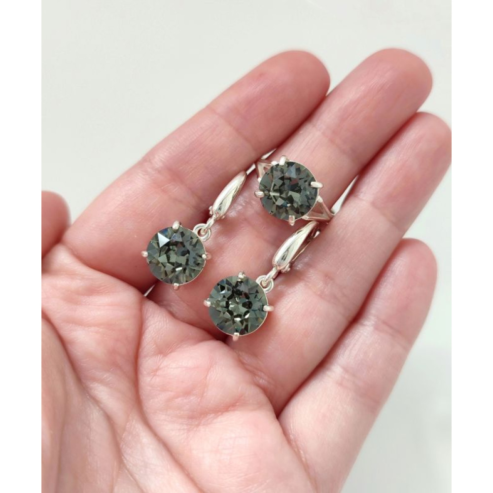 Срібний комплект з кристалами Swarovski