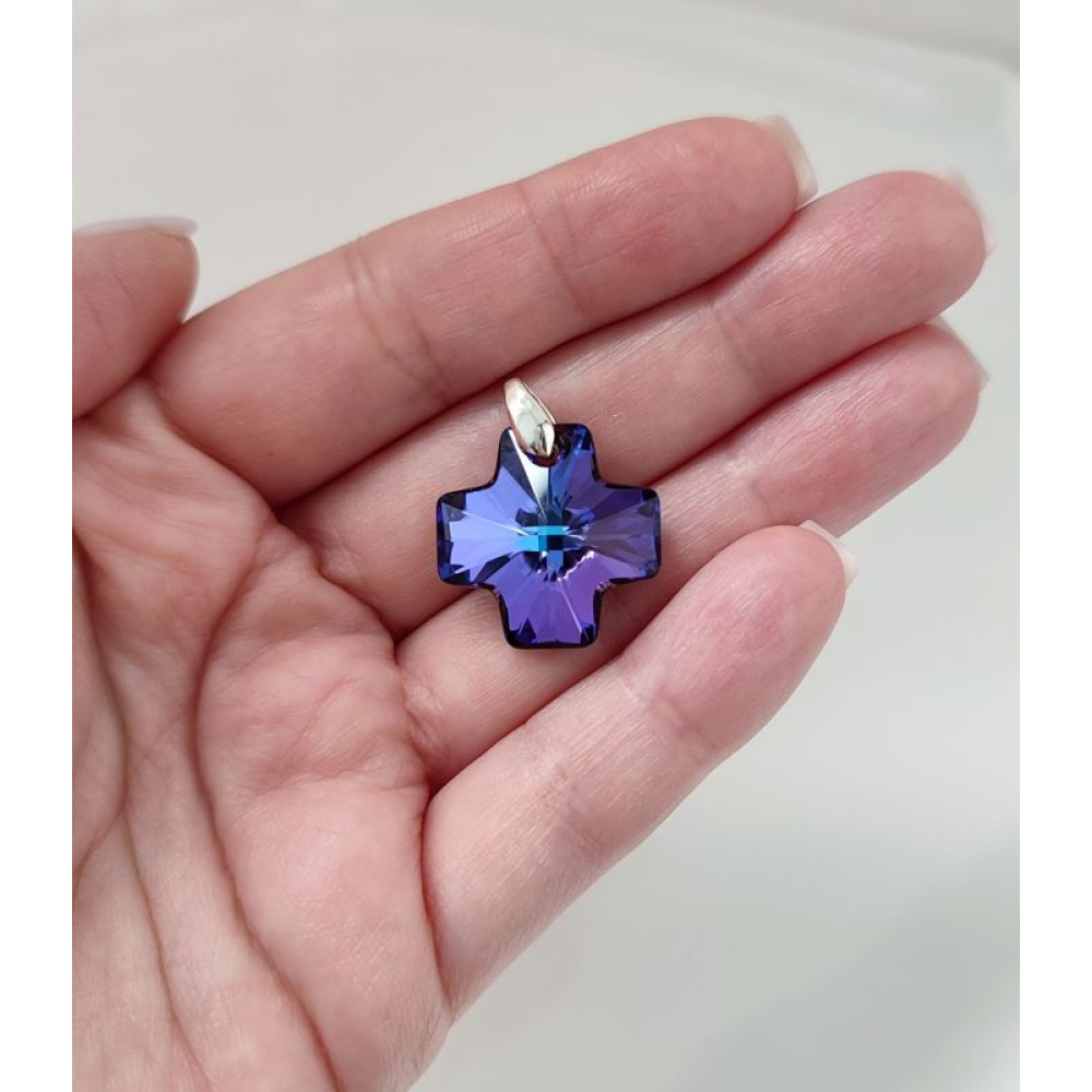Підвіска хрестик Swarovski Heliotrope