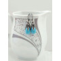 Срібні сережки з блакитними краплями Swarovski