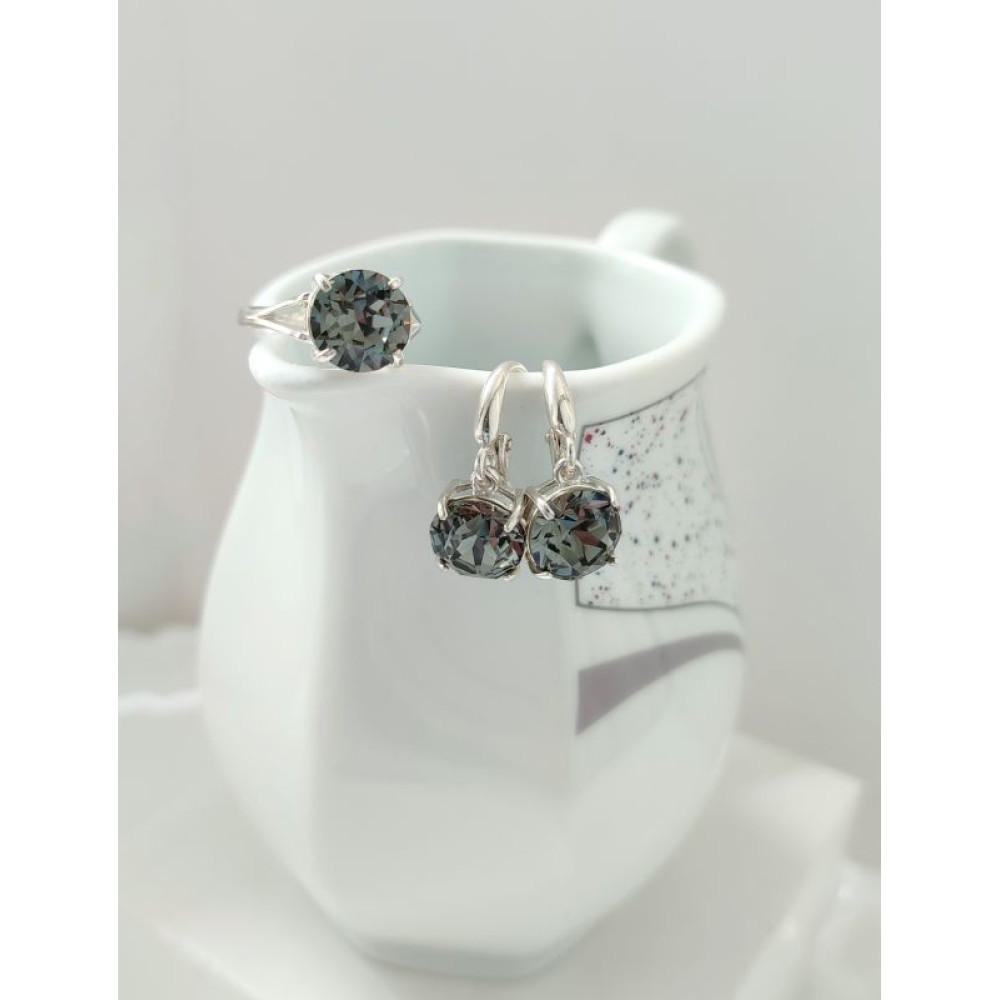 Срібний комплект з кристалами Swarovski